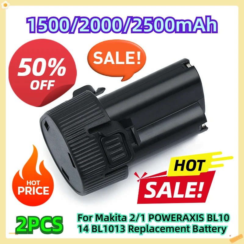 

For Makita 2/1 POWERAXIS BL1014 BL1013 Replacement Battery 2pcs