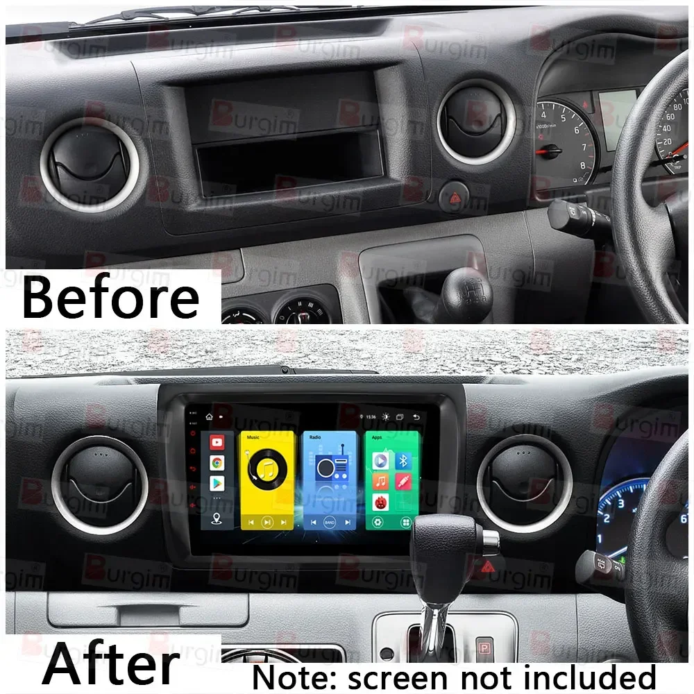 Car Radio Fascias Frame For Nissan NV350 Caravan Van E26 Urvan 2012-2017 9 inch Stereo Panel Wiring Harness Power Cable Adapter