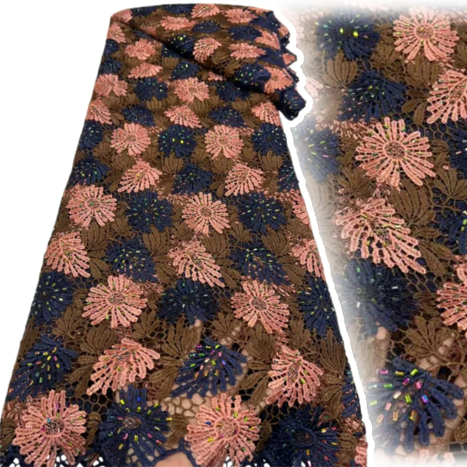 

2026 Нигерийское зеленое африканское гипюровое женское платье, вышитая кружевная ткань, сенегальская свадебная ткань для вечеринок, качественная кружевная ткань с узором «веревка» 2284