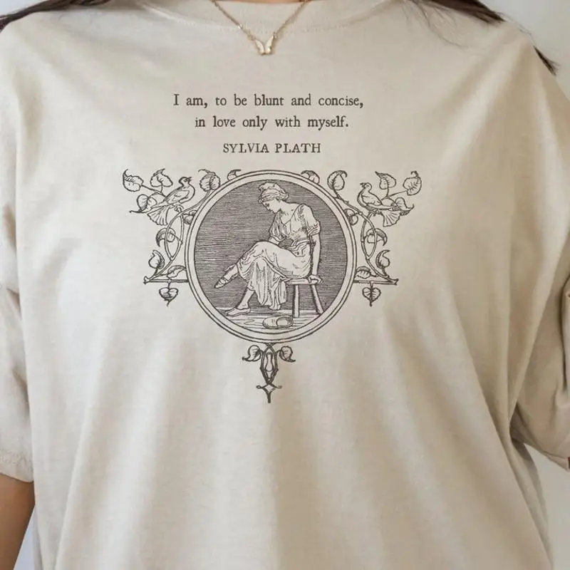 Poet Shirt Sylvia Plath Quote Literature Bookcore Bookish T-Shirt