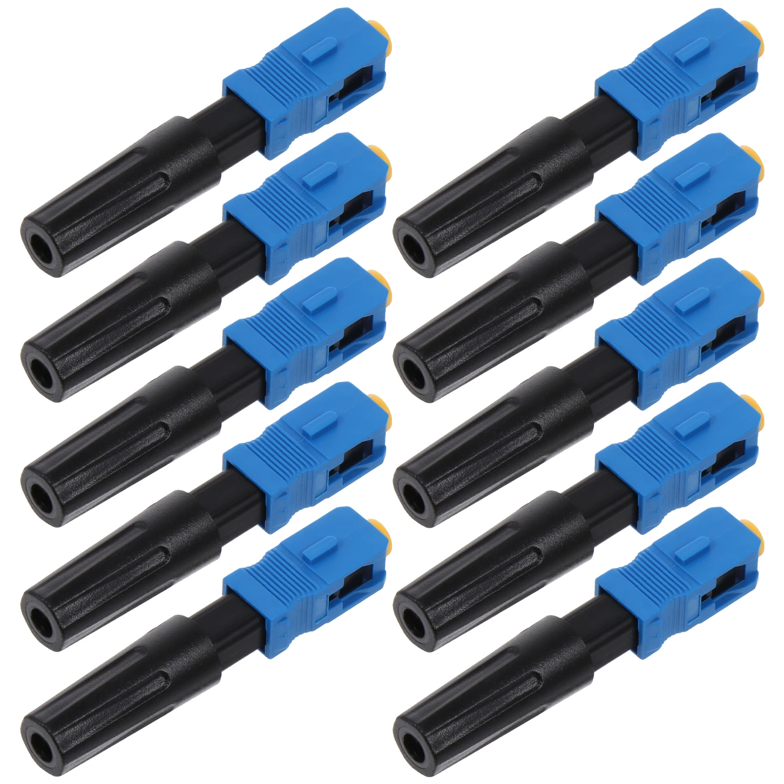 

10pcs Fiber Optic Quick Connector Single Mode Reusable For Network Instrument Connectors Low Loss Durable Plastic Fast