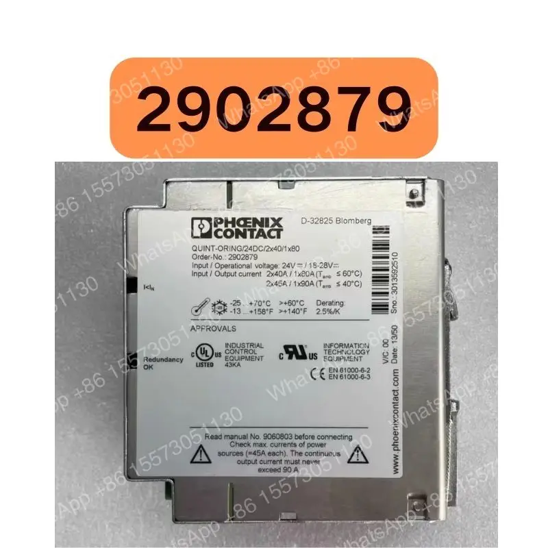 Used 2902879 QUINT ORING/24DC/2X40/1X80 redundant module tested OK, function intact