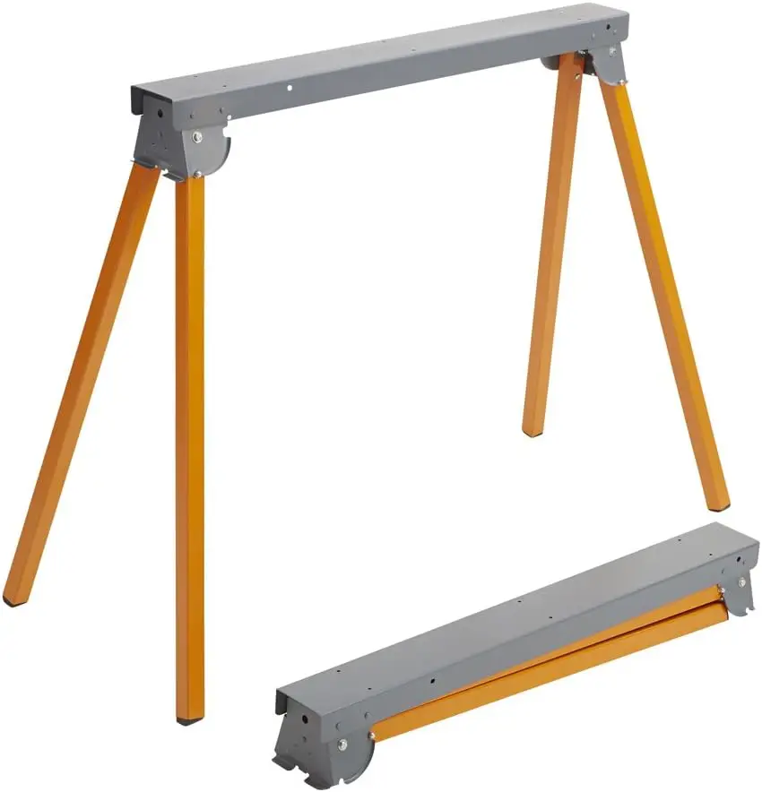 Sawhorses pieghevoli in acciaio PM-3300T – Set di 2 supporti per carichi pesanti – Pre-assemblato, arancione, 33"·Vendita diretta in fabbrica