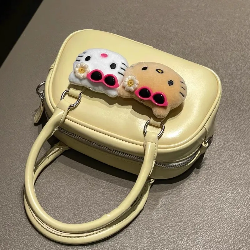MBTI Vintage Y2k Womens Handbag Yellow Hello Kitty Fashion Cute Shoulder Bag Casual Harajuku Style Luxury Female New Boston Bag