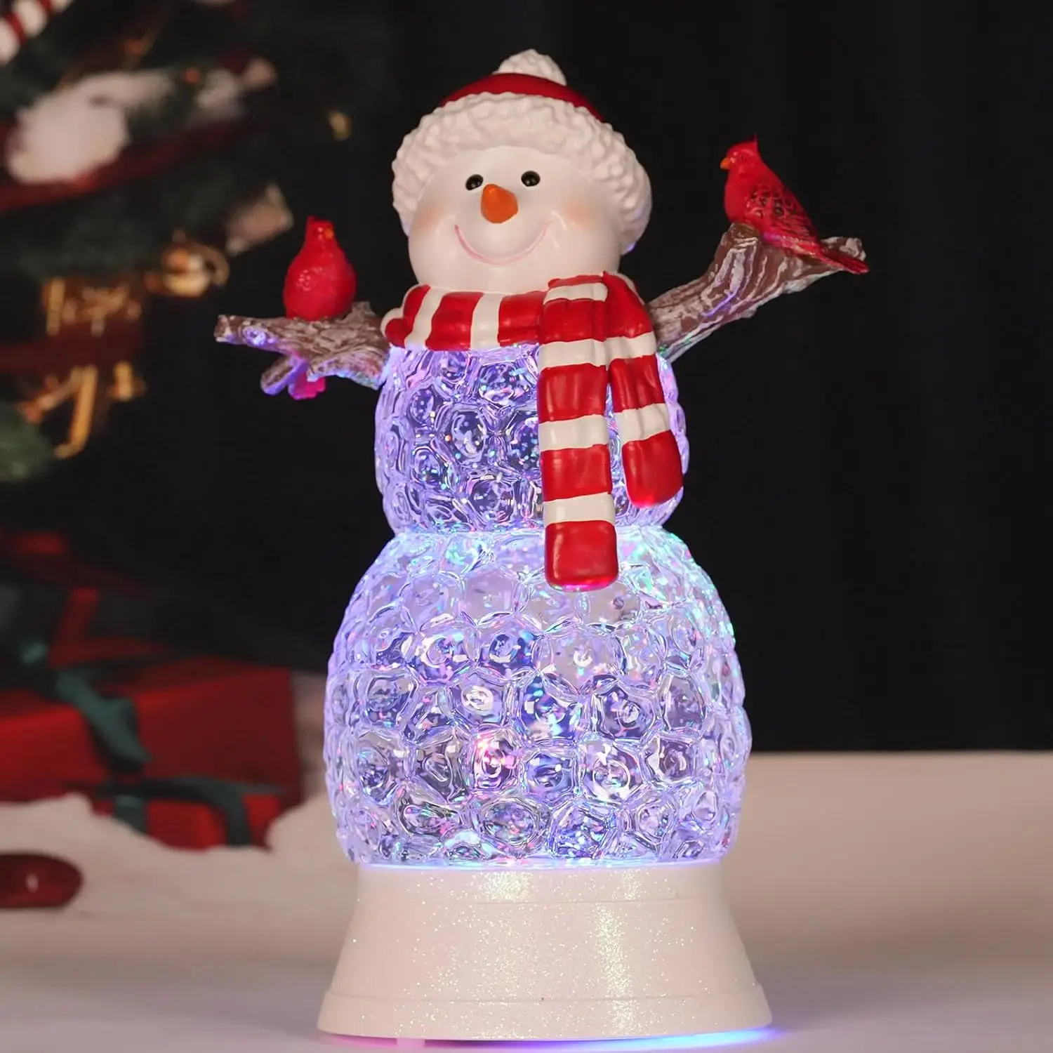 

LED Snowman Christmas Globe with Music, Timer, and Swirling Glitter for Indoor Holiday Decor