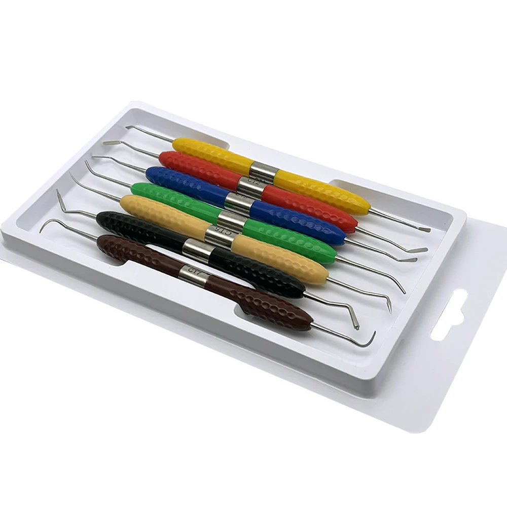 

7PCS/SET Dental Resin Filler Set Plastic Dresser With Silicone Handle Aesthetic Restoration Kit for Resin Knife Spatula Tool