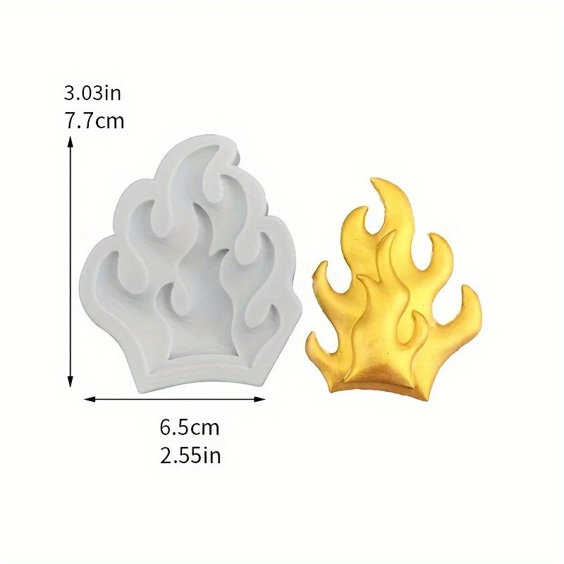 1 piece, small flame silicone mold, chocolate flipping sugar cake, gypsum drip decoration mold