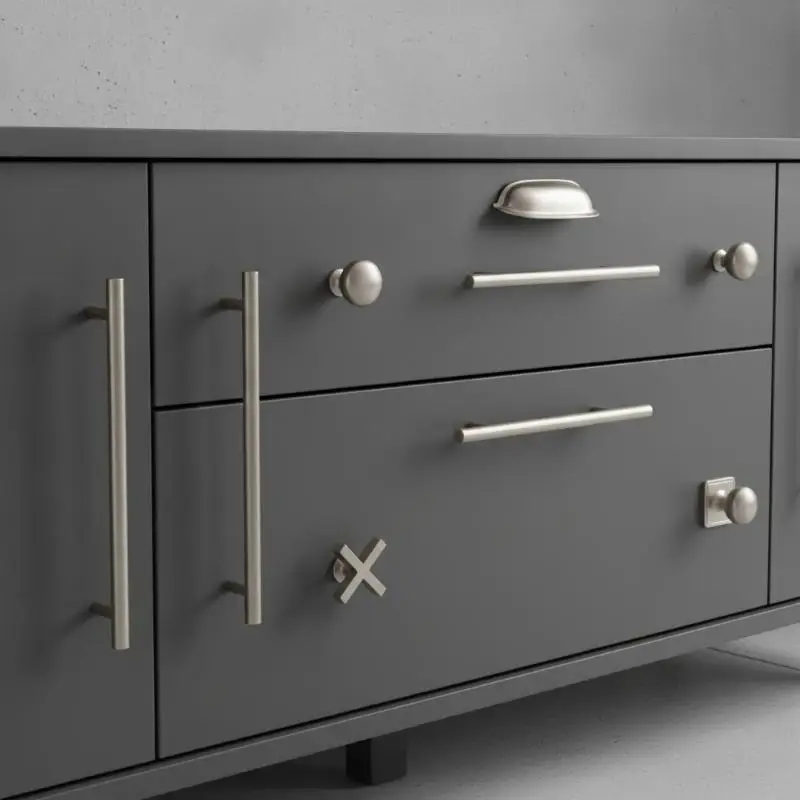 Minimalist Nickel Brushed Long Cabinet Door Pull Handle Anti-Scratch Wardrobe Handle for Bedroom Closet Home Renovation