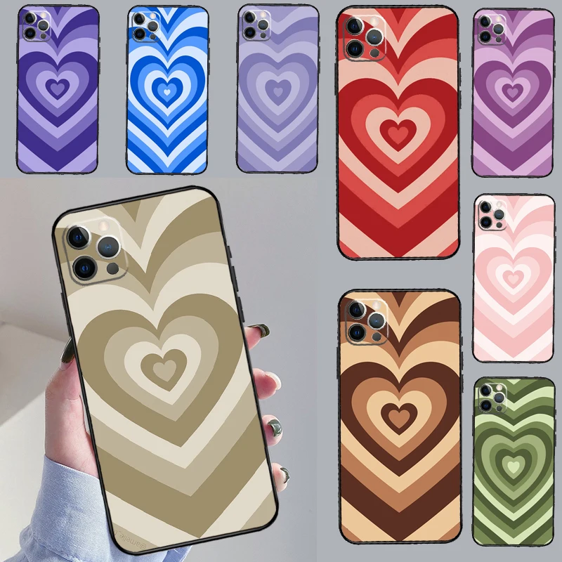 Purple Brown Pink Blue Heart Phone Case For Samsung Galaxy S26 S25 S24 S20 S21 S22 S23 Ultra S10 Plus S25 FE Cover Coque