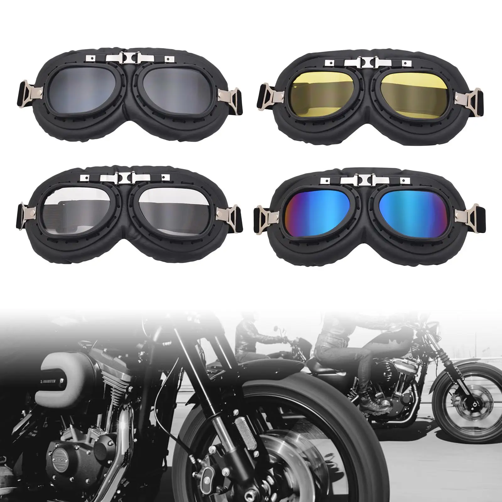 Gafas de Motocross Vintage a prueba de polvo, Estilo clásico