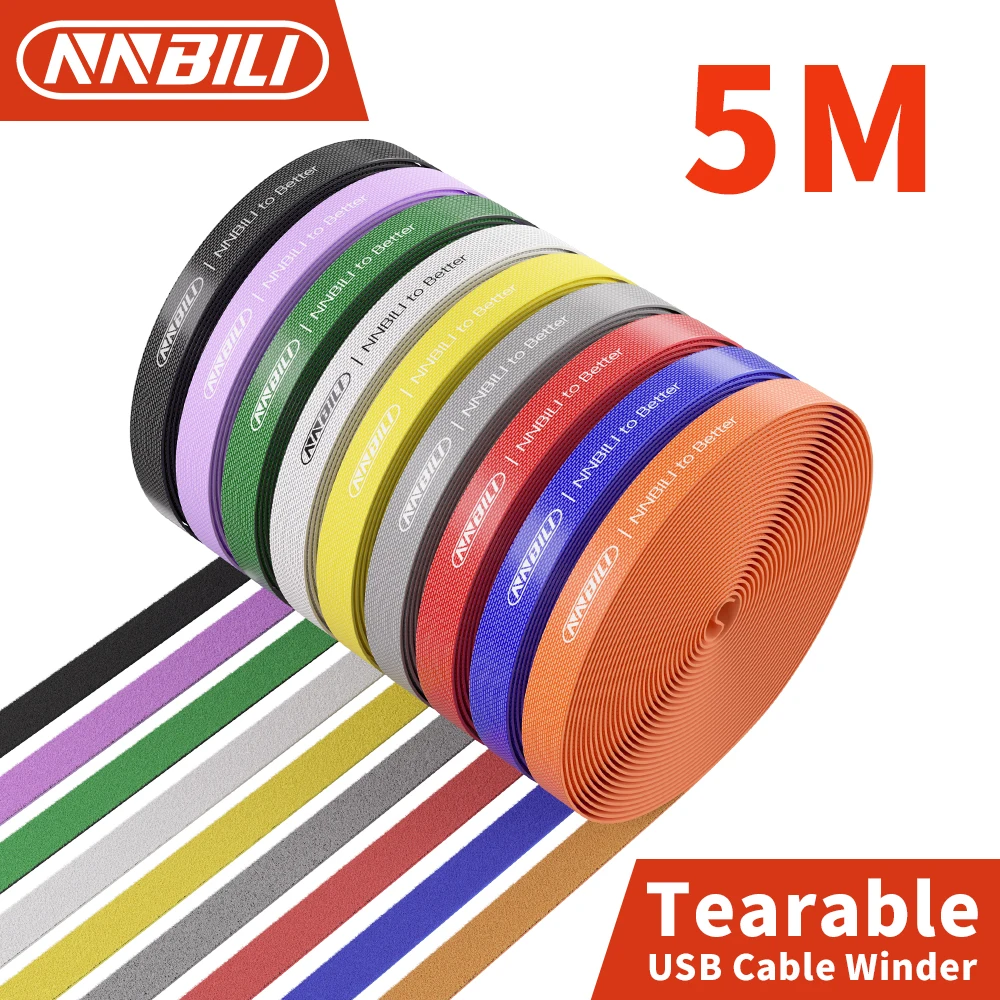 NNBILI Data Cable Management Strap Reusable Detachable Can Be Cut Freely Multifunctional Strap Fixed Storage Accessories
