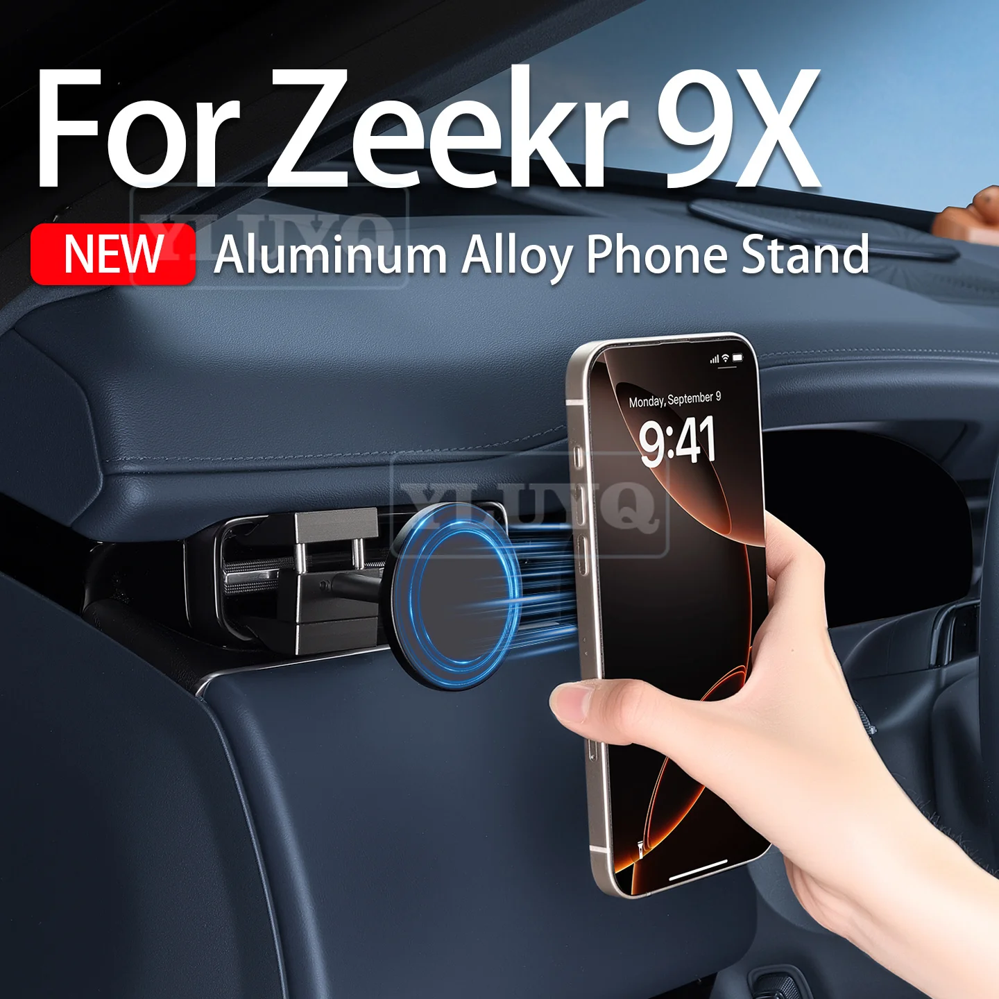 For Zeekr 9X Car Phone Holder Dashboard Air Vent 360-Degree Magnetic Rotation Alloy Modification Accessory