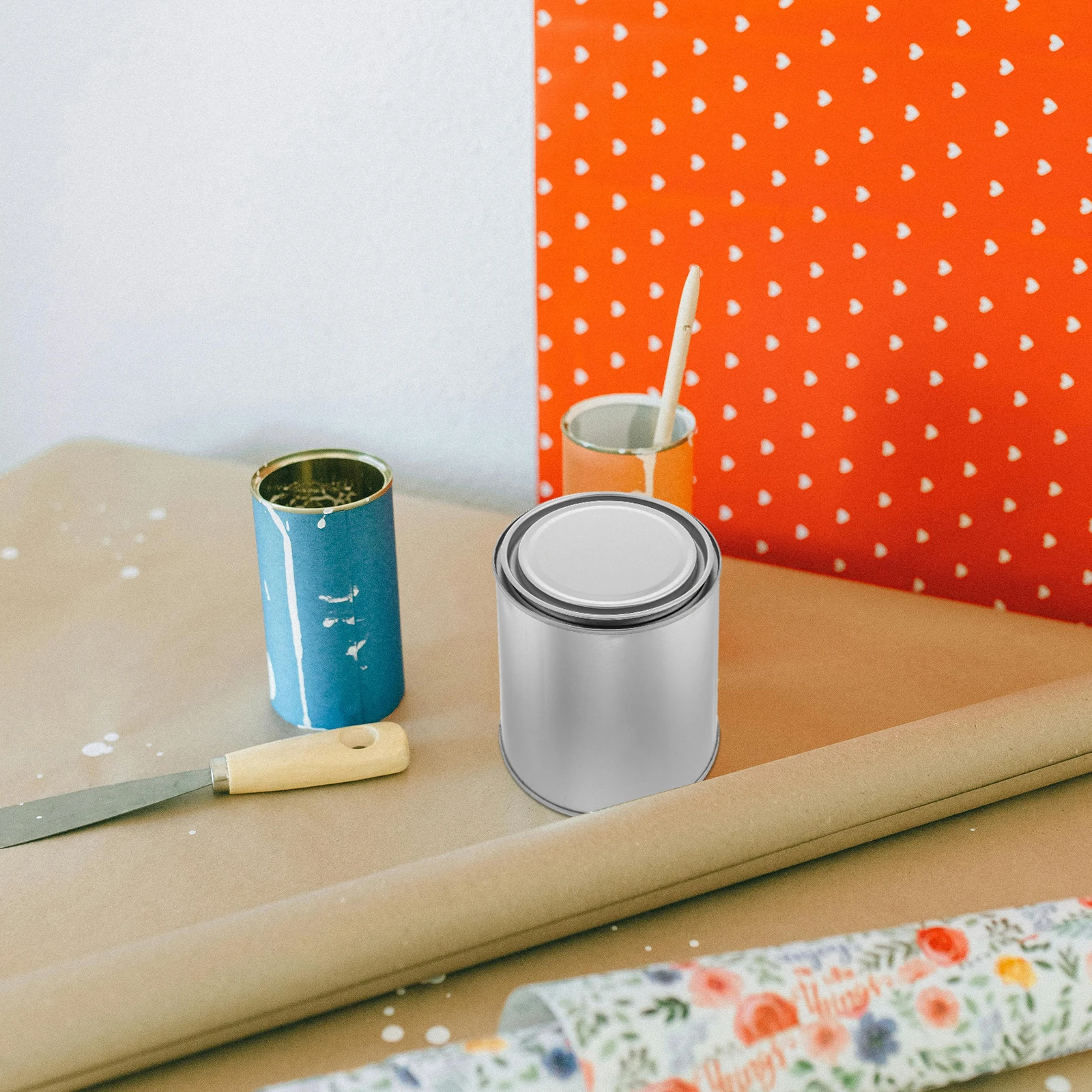 

6 Pcs Paint Cans Empty Graffiti Supplies Craft Storage Metal Containers Buckets with Lid