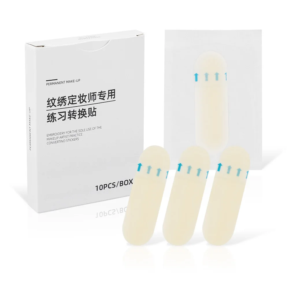 Light Skin Eyebrow Practice Stickers for Permanent Makeup Reusable Brow Embroidery Training Stencils 10PCS Tattoo Design Tools