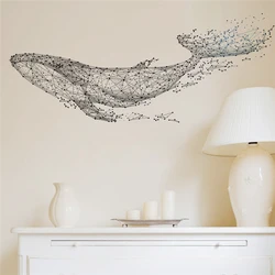 Creative Whale Pattern Wall Stickers For Shop Studio Office Home Decoration Ocean Fish Mural Art Diy Pvc Decals Posters