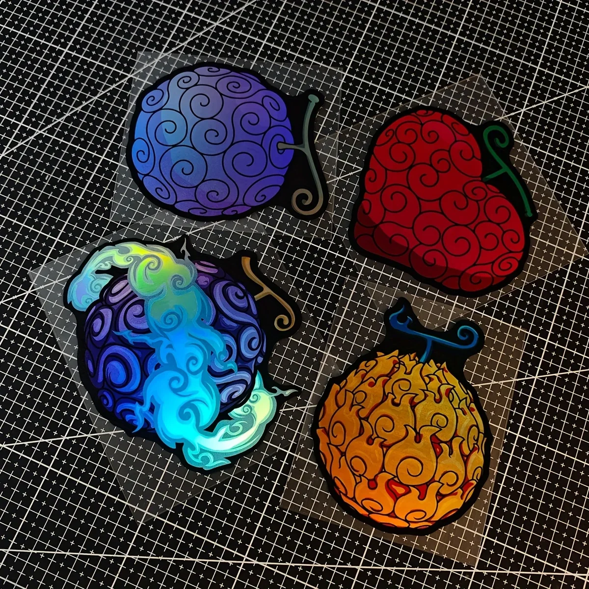 قطعة واحدة من ملصق الفاكهة الملونة على شكل دراجة نارية للسيارة، ملصق بنمط فريد، ملحق خارجي مخصص للسيارات