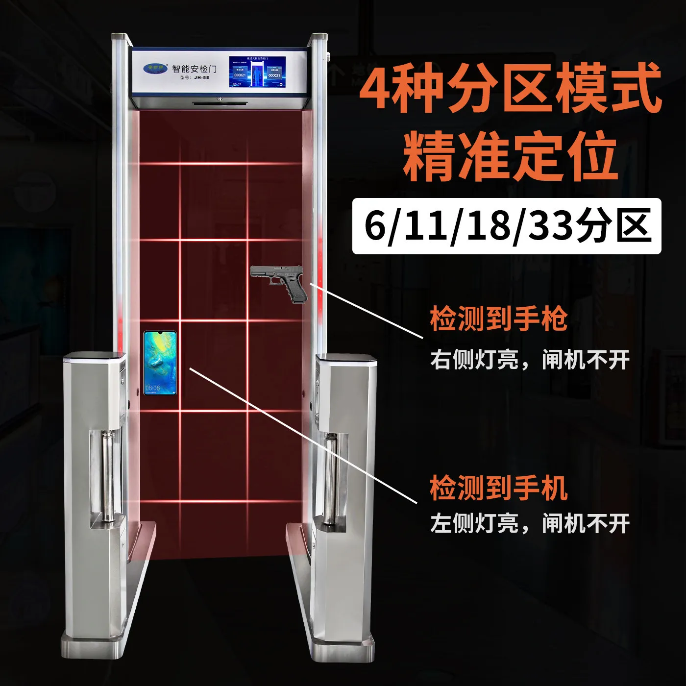 Factory Metal Detection Security Gate AI Intelligent Facial Recognition Barrier Inspection Channel Examination Room School