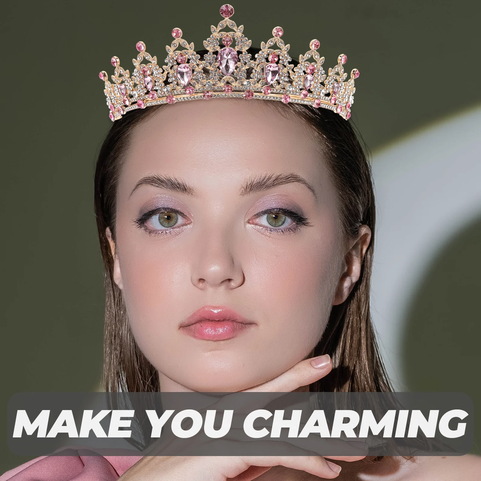 تاج تاج الزفاف من حجر الراين إكسسوار شعر الزفاف الأنيق للنساء لتزيين الحفلات الراقصة