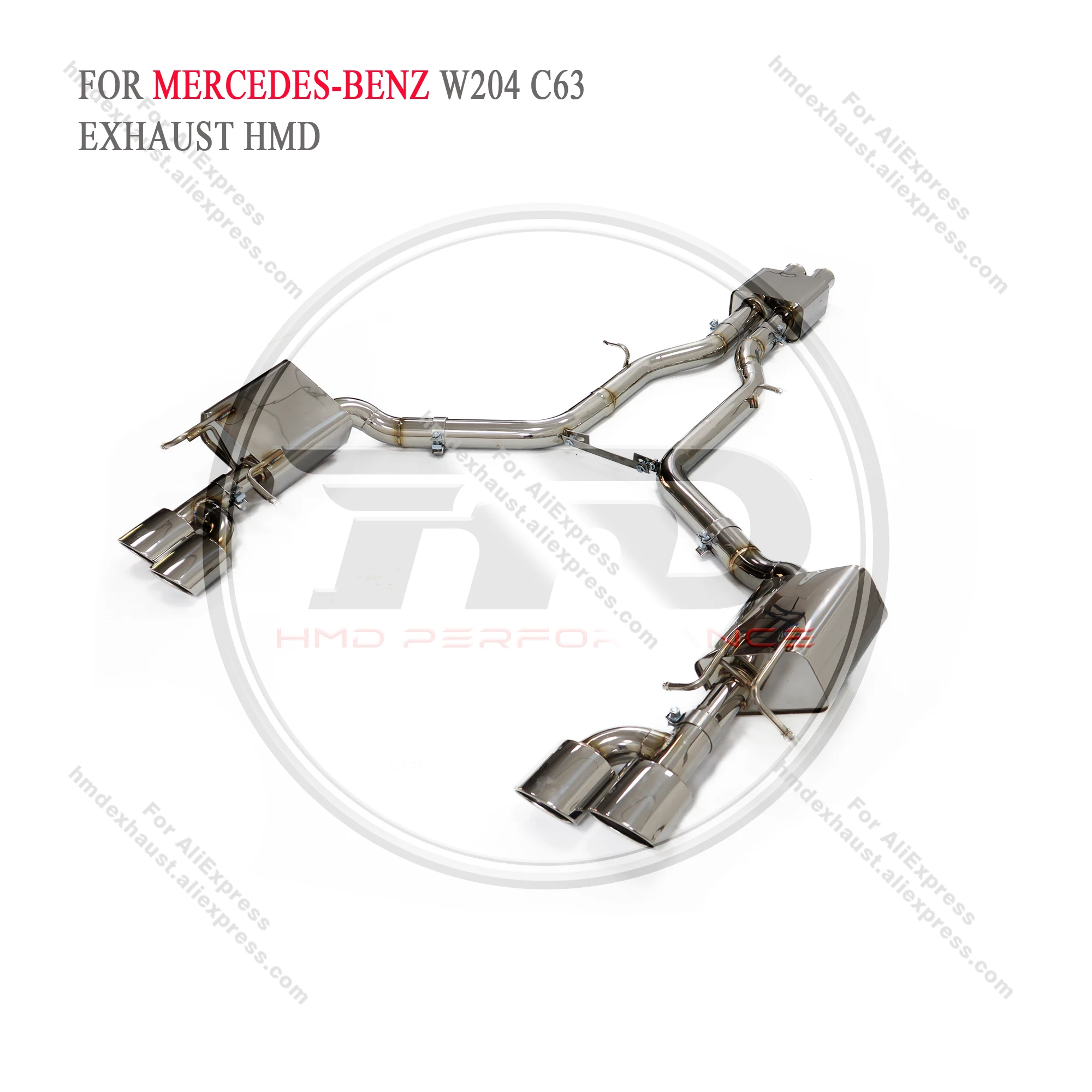 HMD Stainless Steel Exhaust Pipe Manifold Downpipe for Mercedes Benz W204 C63 Auto Modification Electronic Valve