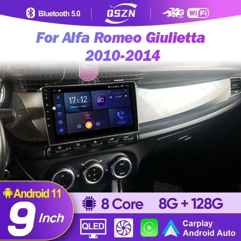 

2Din Android 12 For Alfa Romeo Giulietta 2010 - 2014 Car Radio Multimedia Player Stereo Navigation Carplay Auto Head Unit Video