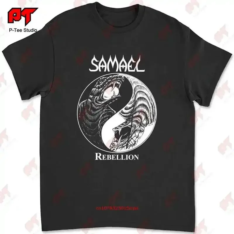 Samael Rebellion Vintage T Shirt M Black Metal Industrial Tiamat Satyricon Lp Cd RPXY