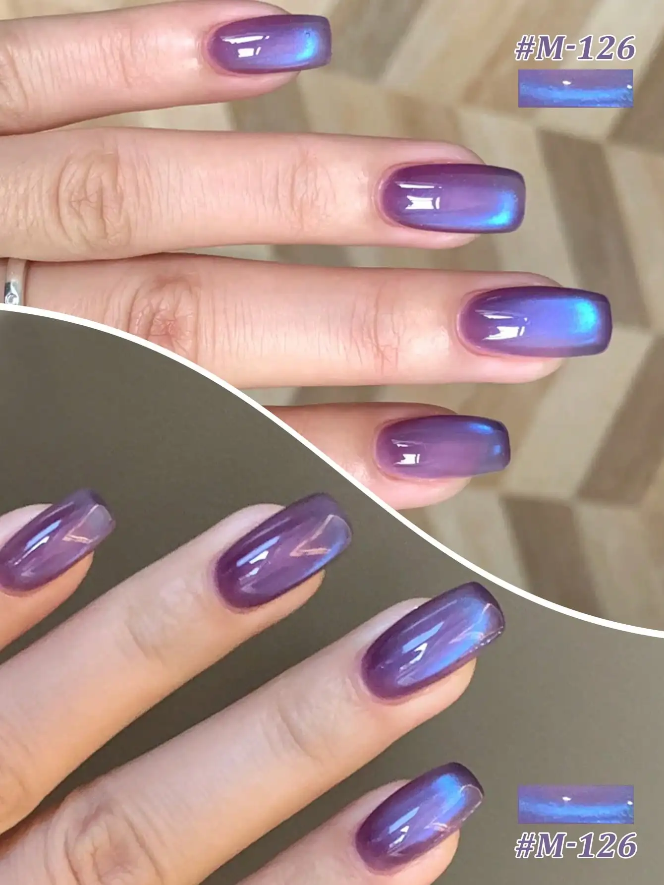 1PC Aurora Purple Cat Eye Gel Nagellack, UV-LED-Härtung, langwirksames, schnell trocknendes Nail Art Gel