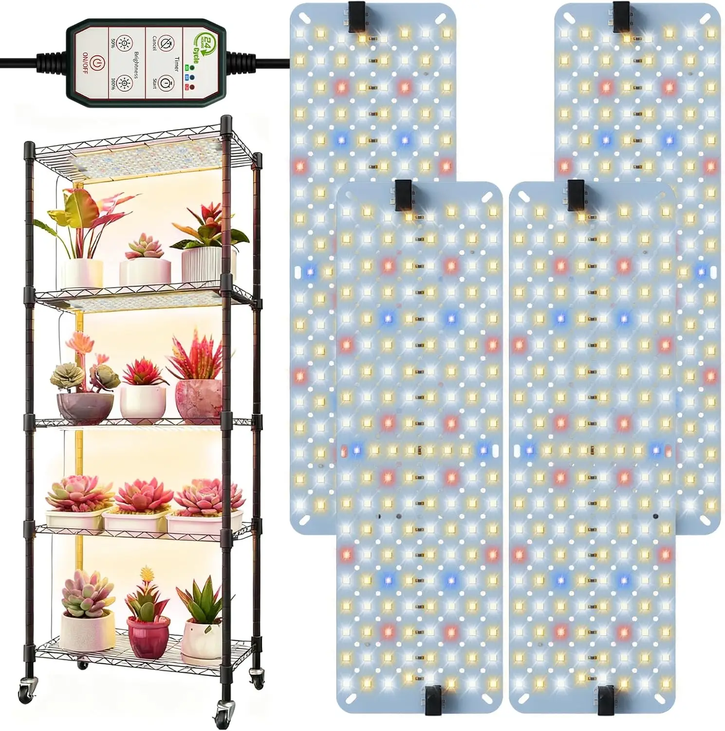 544Leds Full Spectrum Grow Light 24V Under Cabinet Plant Lamp LED Panel Light Indoor Plants Flower Growing Lighting Dimmable