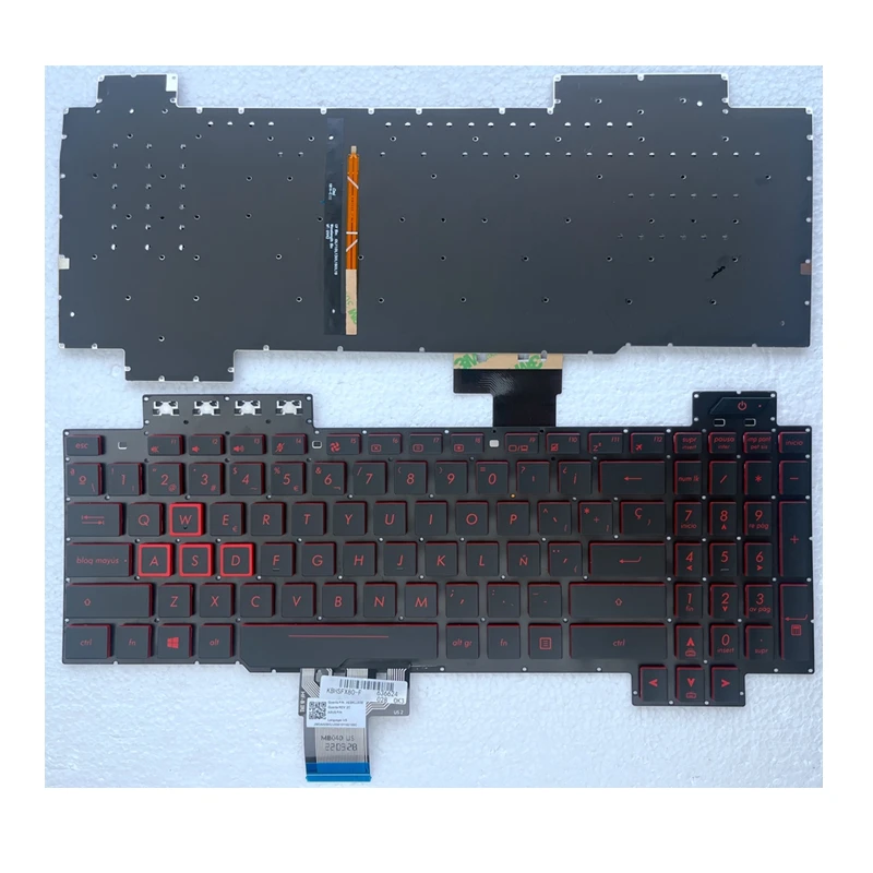 Imagem -06 - Eua ru sp Teclado para Asus Rog Fx504 Fx504gd Fx504ge Fx504gm Fx80 Fx80gm Fx505 V170762hs1 0knr0661pru00 Zx80g Fx86 Fx705 Gl703