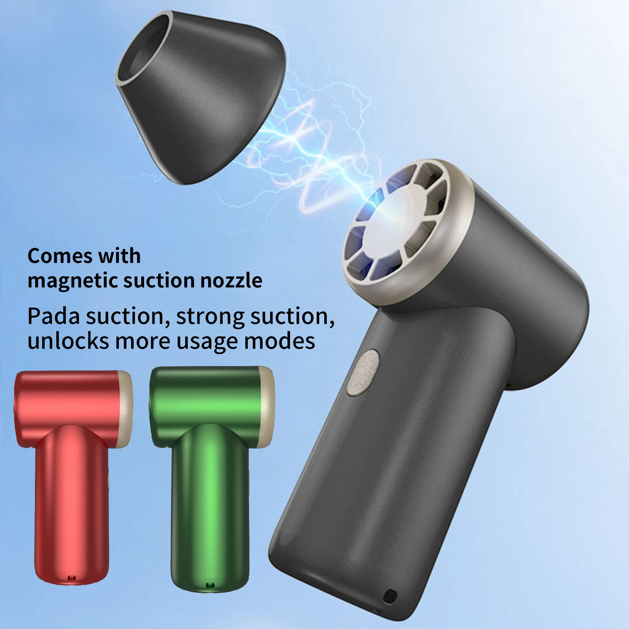 

Handheld Mini Violent Fan, 4 Speeds Adjustable,Powerful Turbo Jet Fan With Magnetic Suction Nozzle,Mini Fan For Outdoor Camping