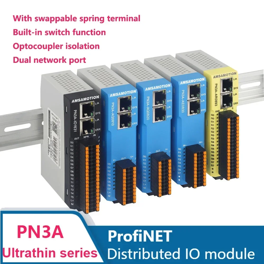 Profinet Remote IO Module Compatible S7-300/1200 Digital Analog Temperature Weighing Encoder PN3A Input Output Acquisition