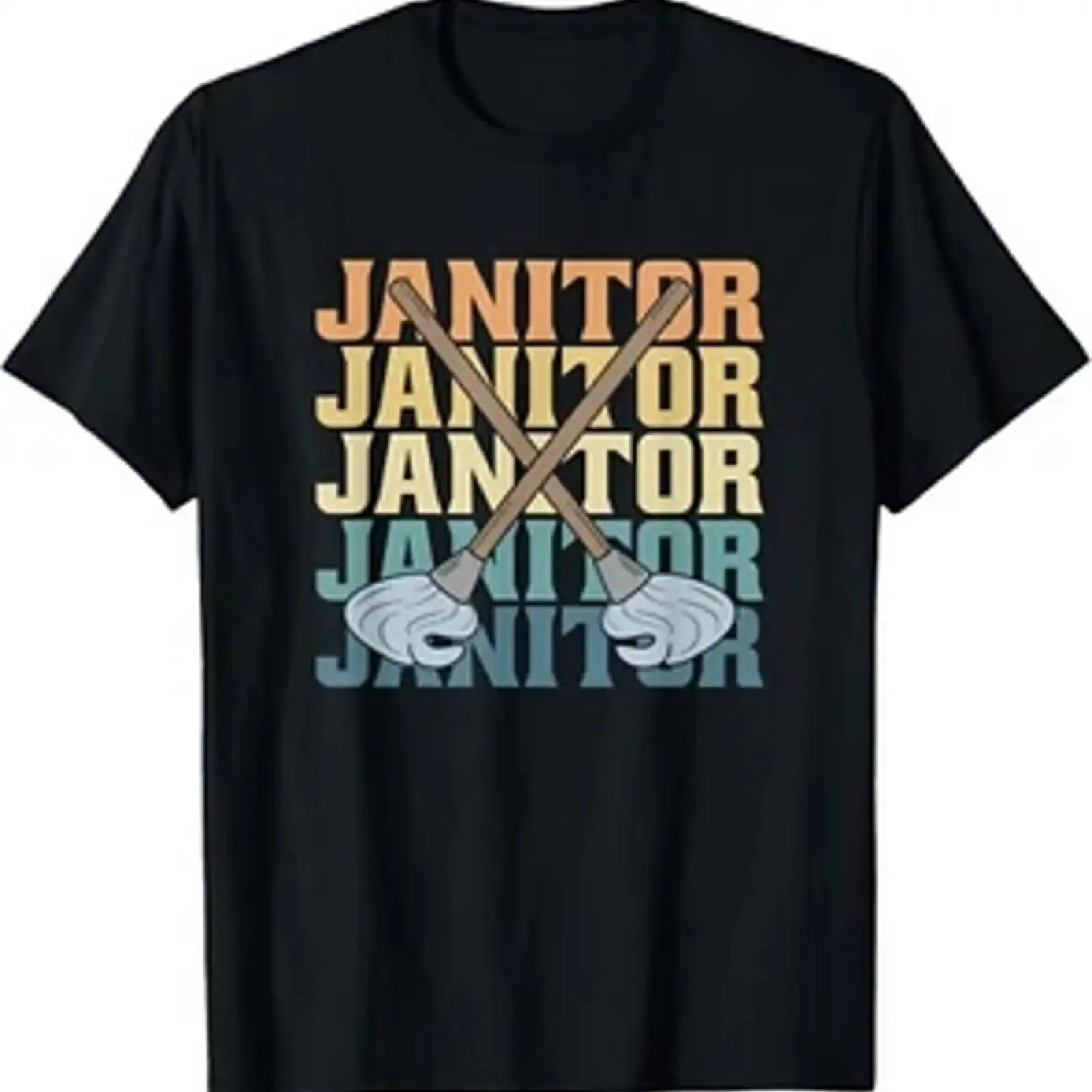 Camiseta Retro Janitor Depot Vintage, estilo vintage lavado, gráfico de moda, streetwear elástico para hombre, ligeramente elegante, unisex, suave