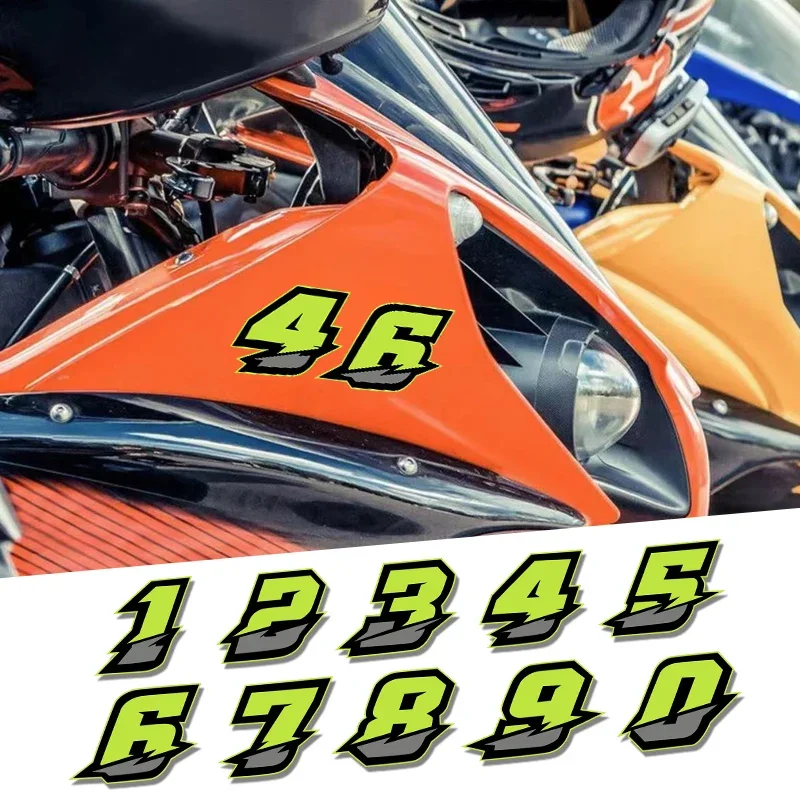 1pc 0123456789 Number Motorcycle Helmet Moto Fuel Tank Stickers for MotoGP Ducati Honda Yamaha Suzuki Kawasaki KTM Vinyl Decals
