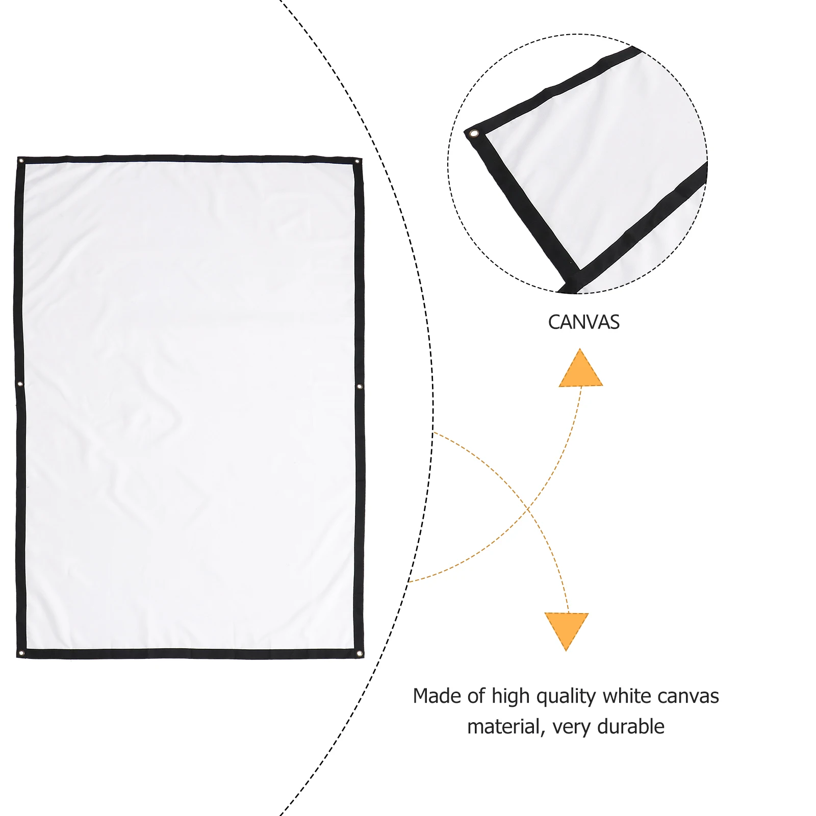 

Projector Screen 84 Inches 16:9 White Portable High-End Fiber Synthetic Light Diffusing Uniform Clear Display Business Education