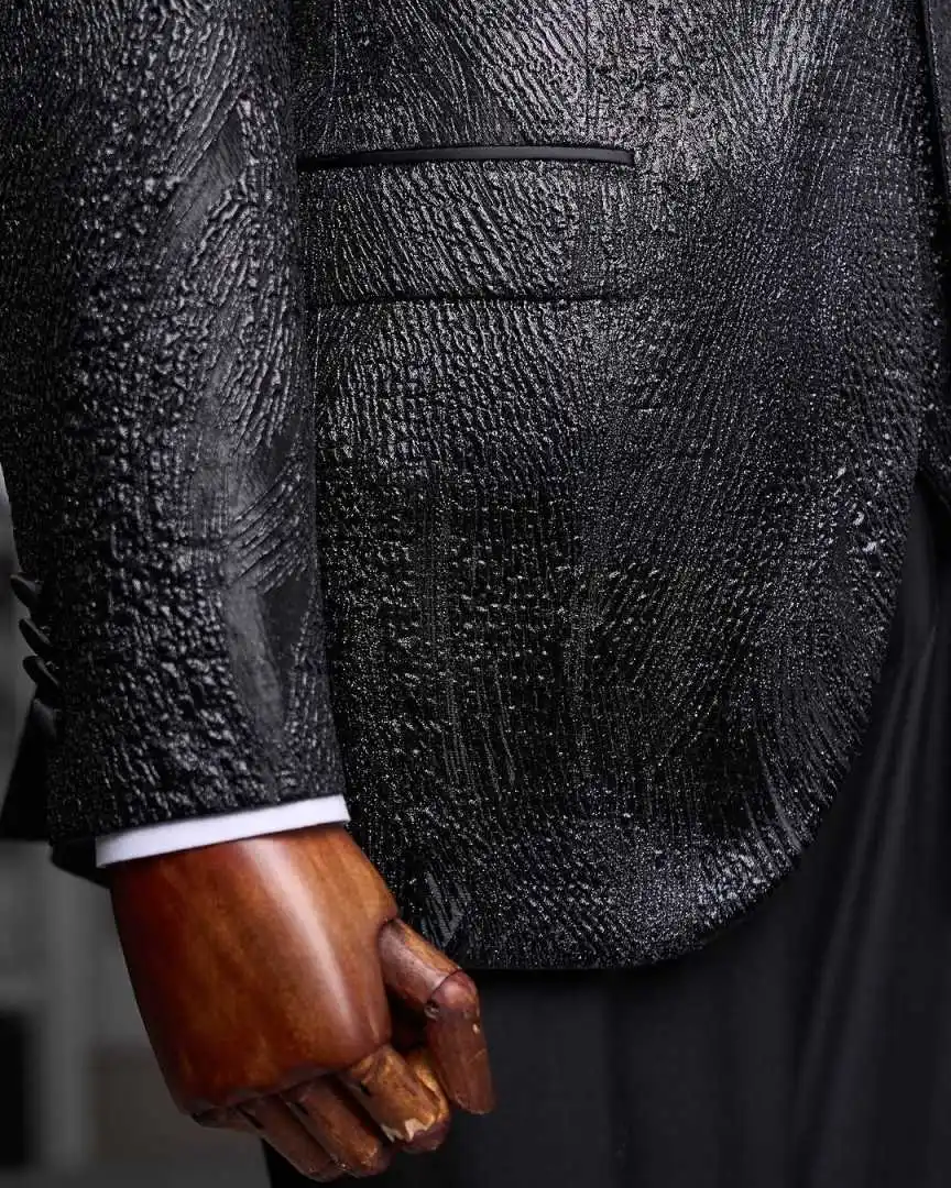 Nuovi abiti da uomo su misura 2 pezzi blazer jacquard pantaloni con visiera risvolto monopetto matrimonio formale taglie forti personalizzato