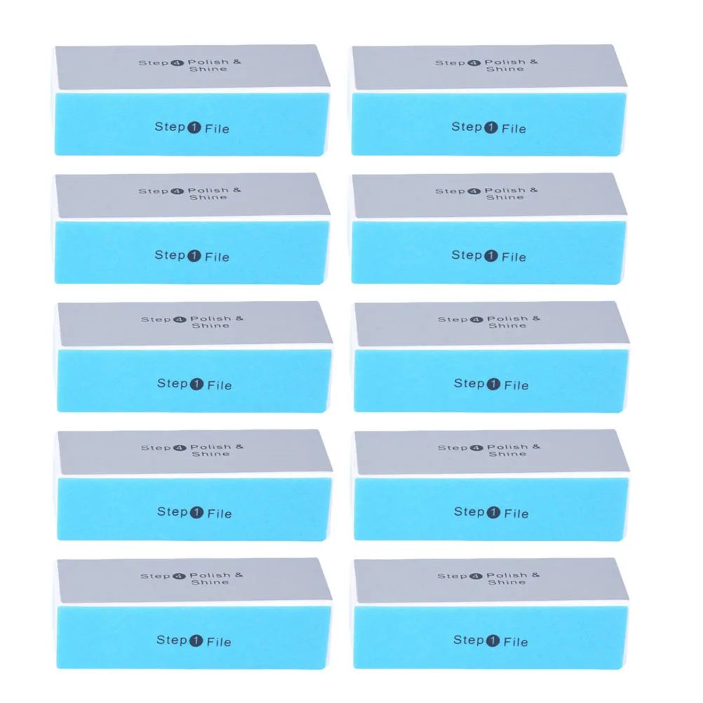 10 個ネイルバッファーファイル四面研磨ブロックネイルアートマニキュアウォールナットウッドサンディングツールアートワークポリッシャーボディスポンジ
