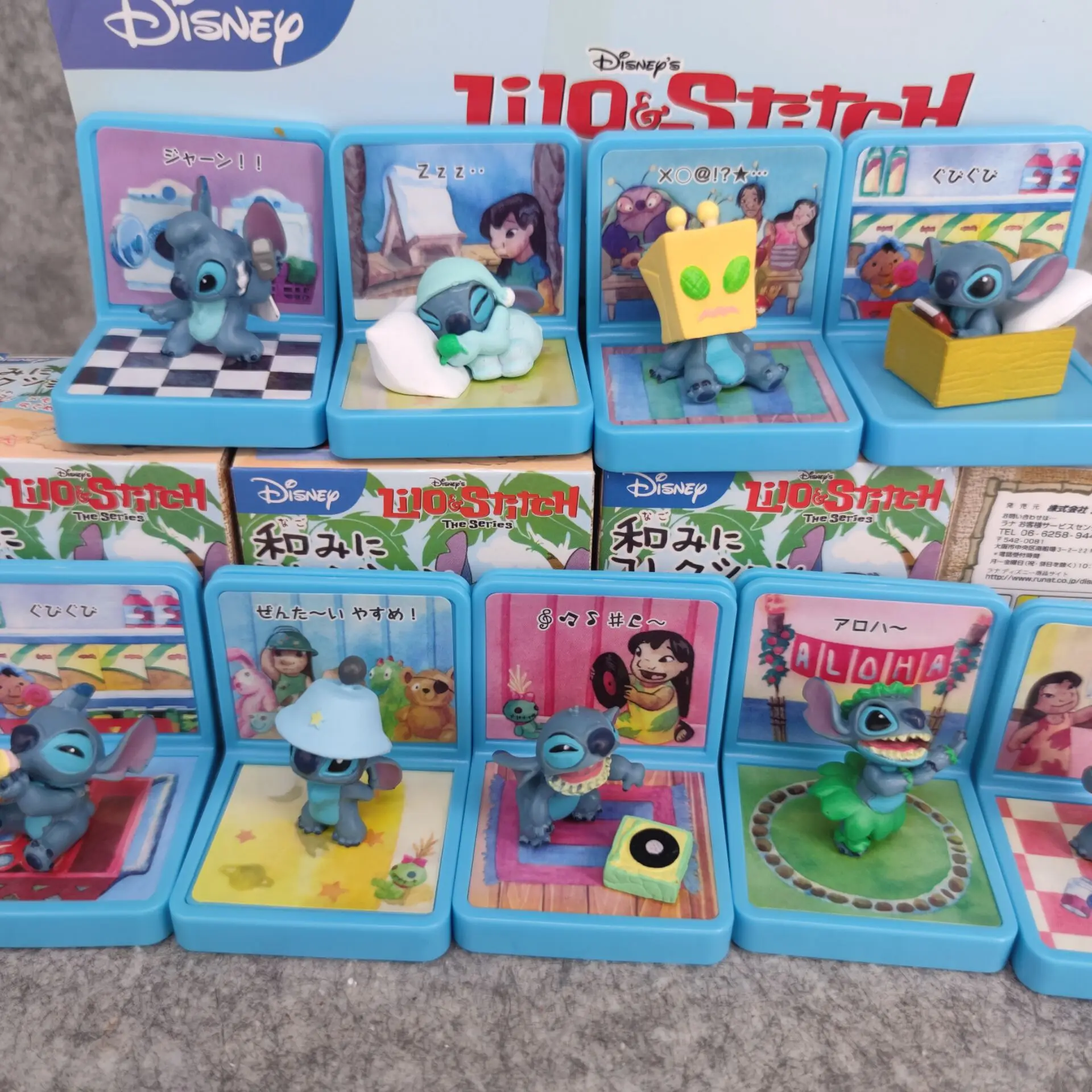 9pcs Disney Lilo & Stitch vita di tutti i giorni alle Hawaii Anime Action Figure Ornament Doll adorabili giocattoli a punto per regalo di compleanno per bambini