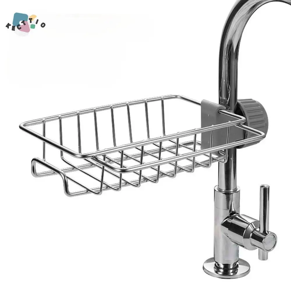 

Steel Free Perforated Kitchen Bathroom Accessories Storage Rack Adjustable Soap Storage Holder Sponge Shelf Faucet Rack Drainer