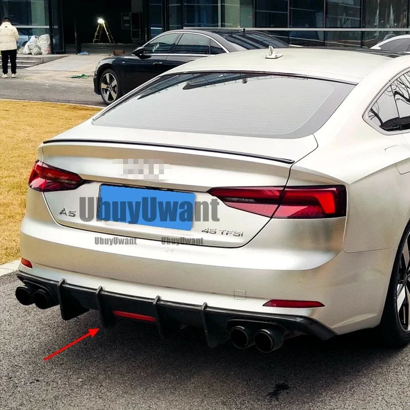 For Audi A5 S line S5 SPORT 2017 2018 2019 Carbon fiber rear bumper rear lip diffuser Exhaust plate separator view 3