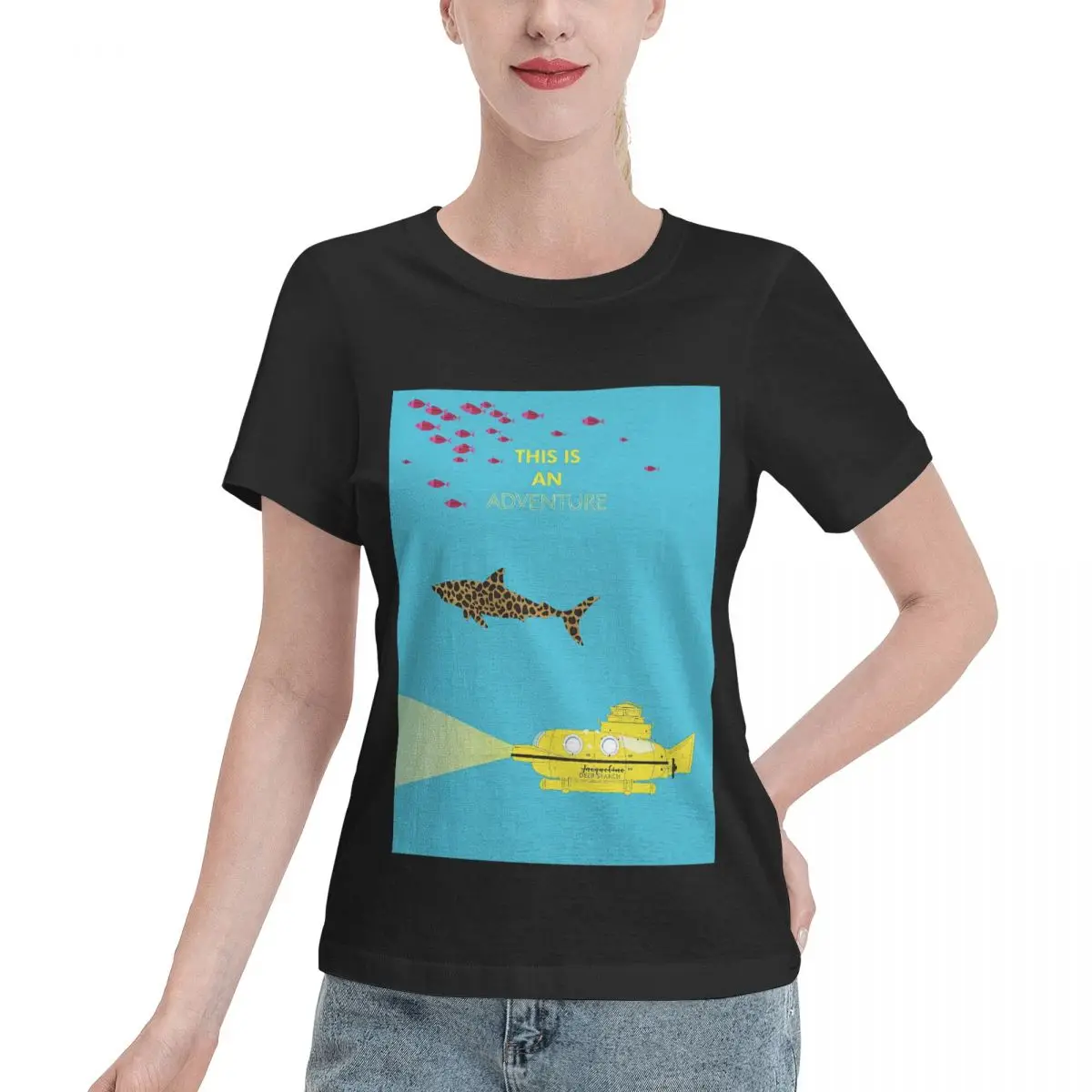 Soft Comfy The Life Aquatic With Steve Zissou Wes Anderson Women's T-shirt Chic Comfy Daily Top