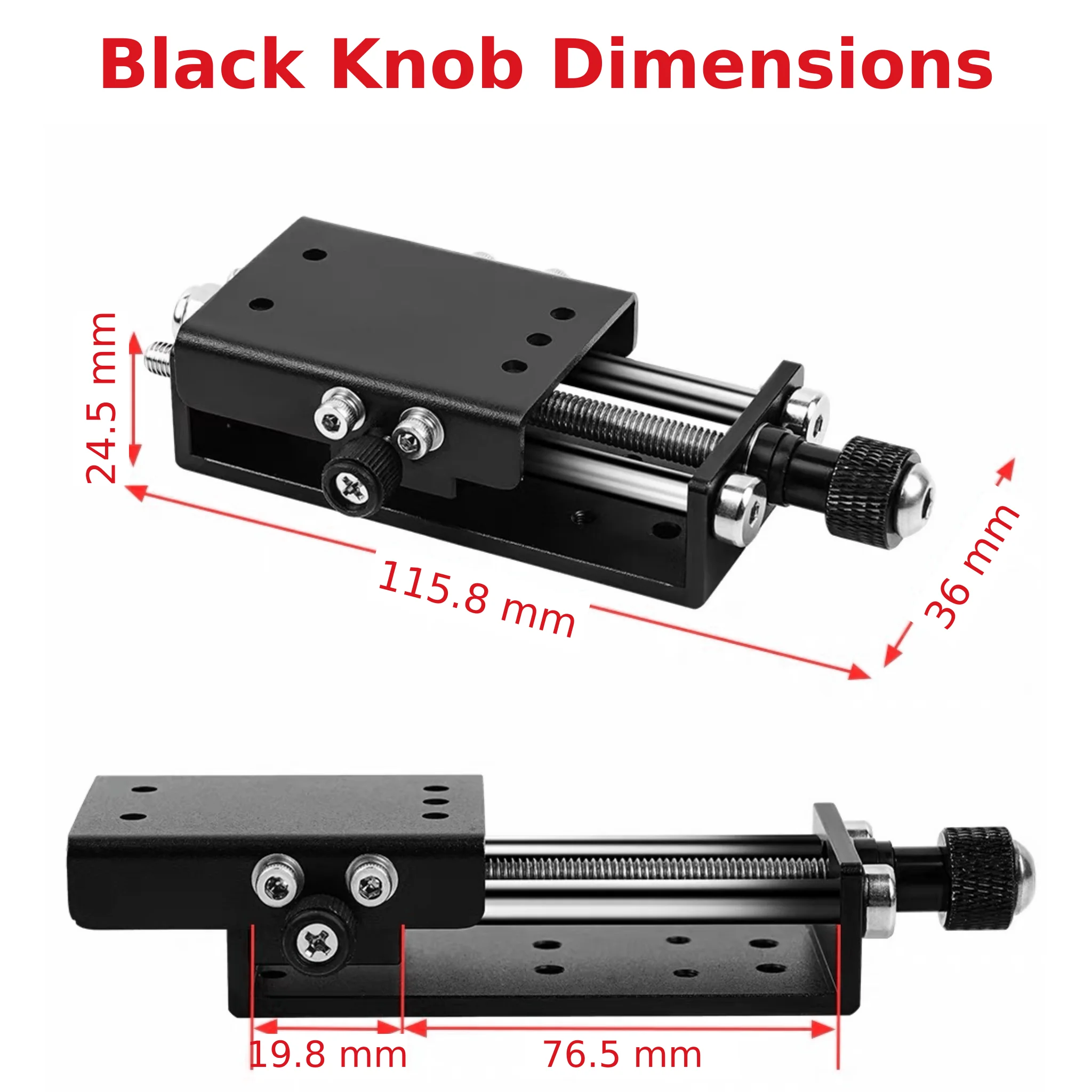 Laser Module Height Adjustment Mounting Bracket Manual Focus Lift Holder Black or Silver Knob for Diode Laser Engraver Head