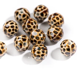 10pcs Leopard Ceramic Beads High Quality Porcelain Jewelry Accessories for jewelry making #MY262