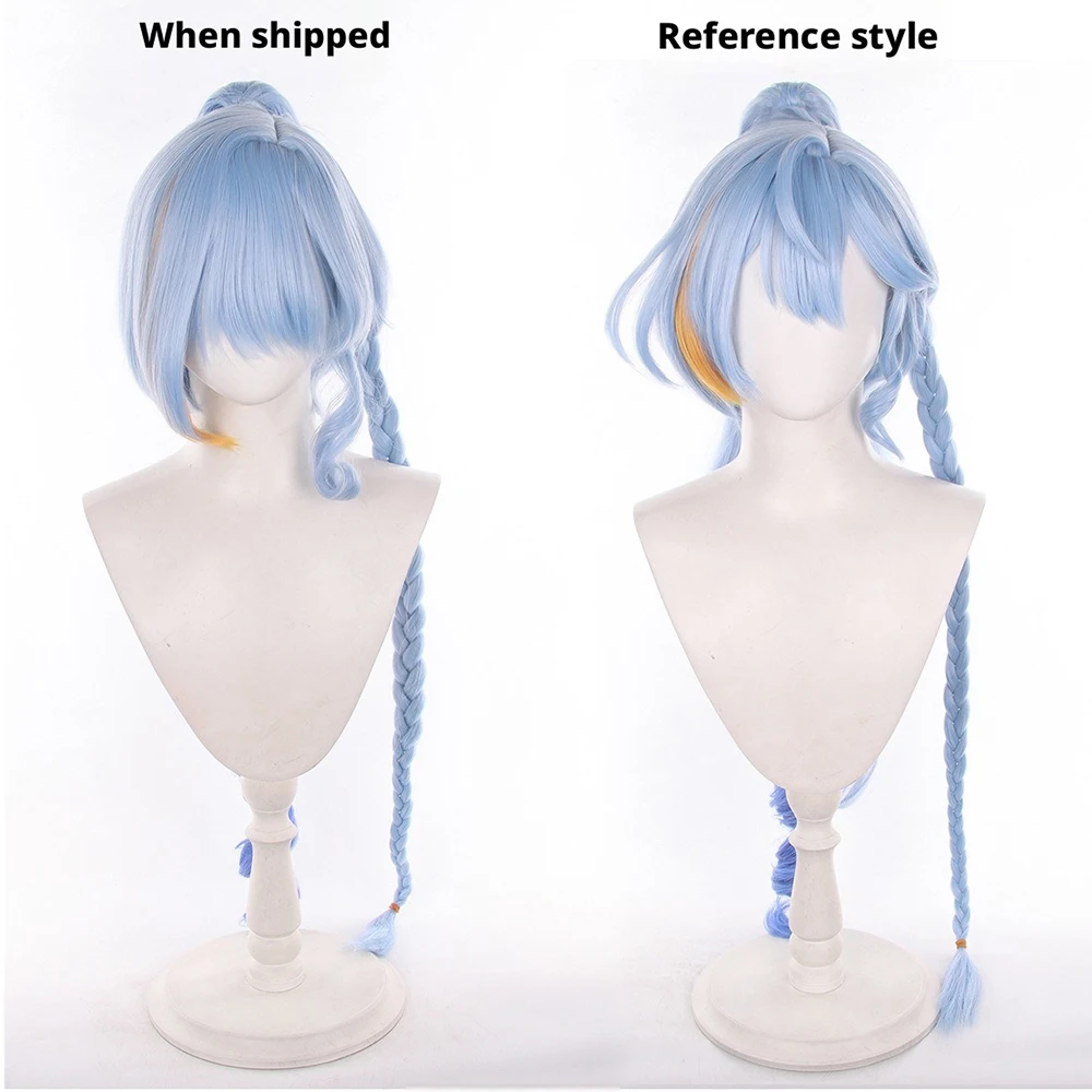 Anime Honkai Star Rail Robin Cos Wigs Cosplay Costumes Headwear 90cm Long Simulation Scalp Thick Mixed Puffy Long Hair Wigs