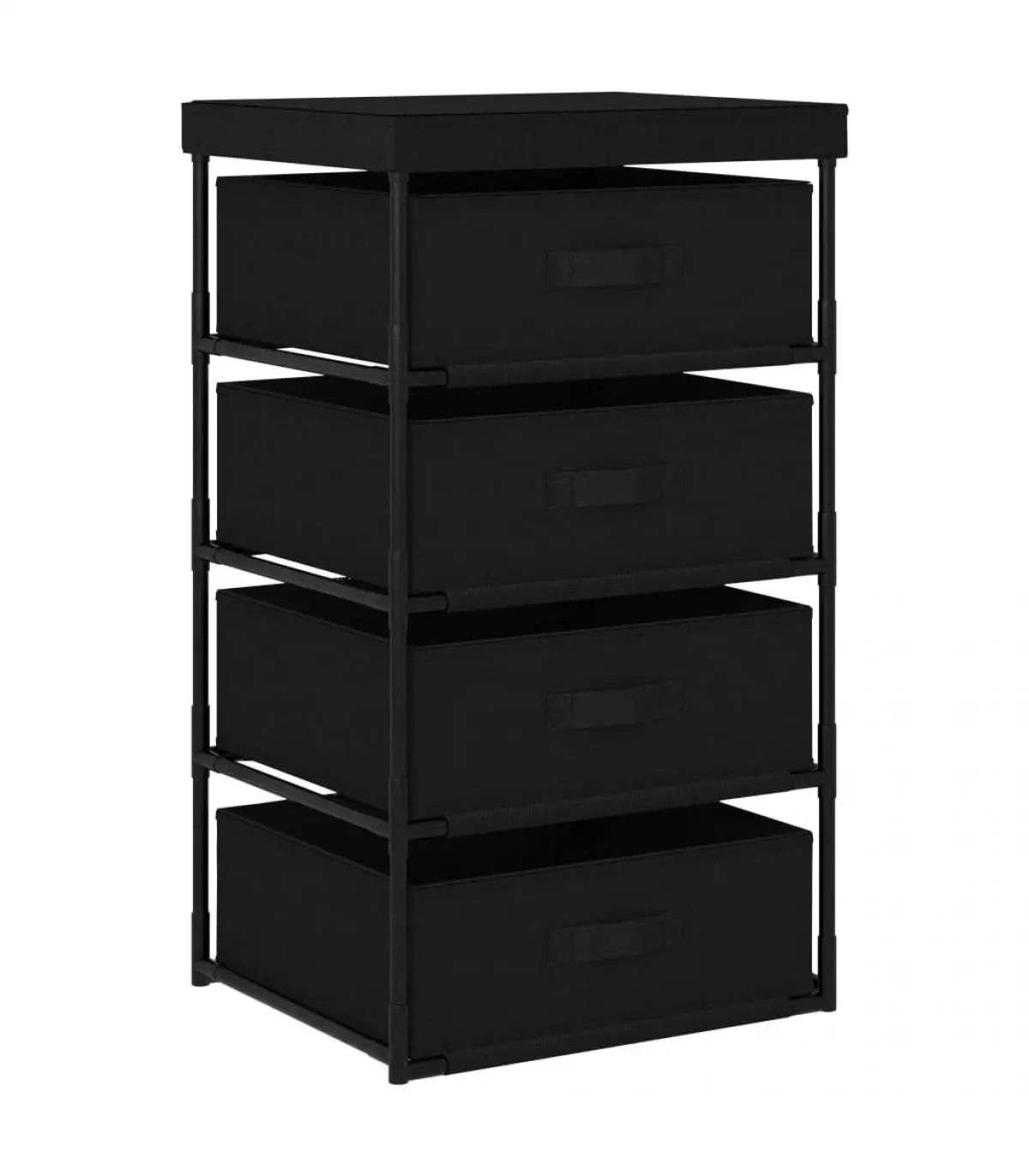 Lockers and storage cabinets storage rack 4 baskets of black steel fabric