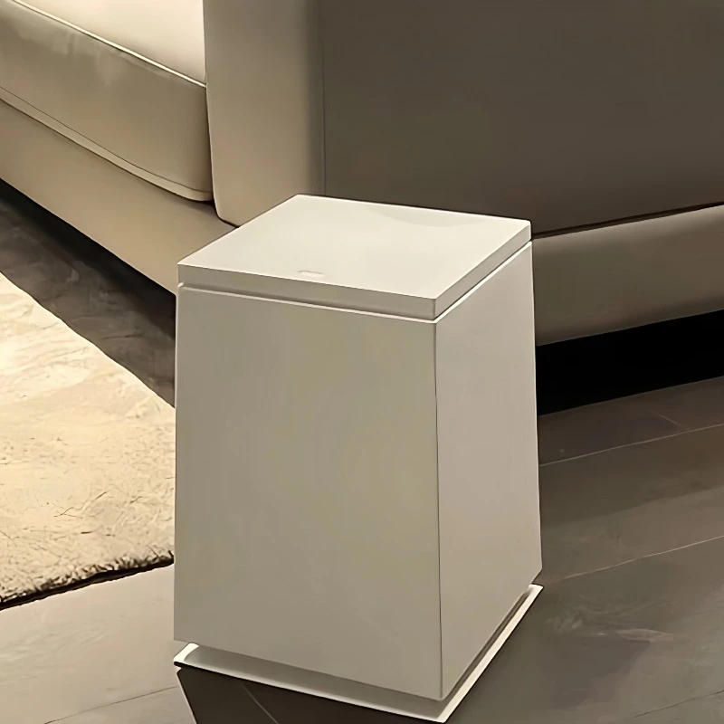 

Square trash bin, with lid, pop-up lid living room trash bin, household large capacity double-layer paper basket