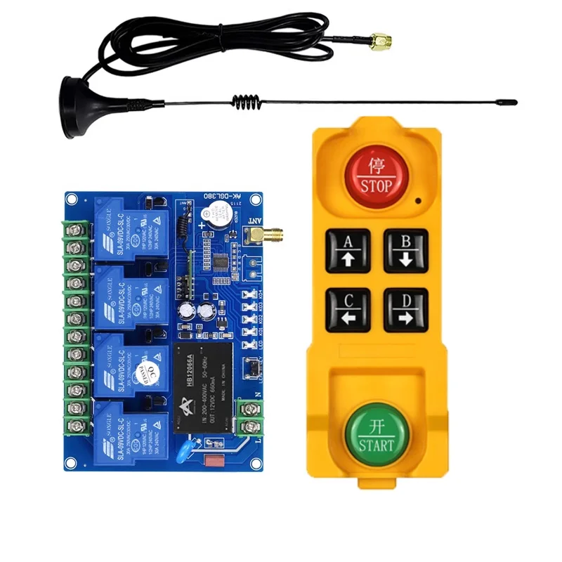 

Промышленный 3000 м переменного тока 220 В 250 В 380 В 4 канала 30 А реле RF беспроводной пульт дистанционного управления переключатель приемник передатчик 433 МГц