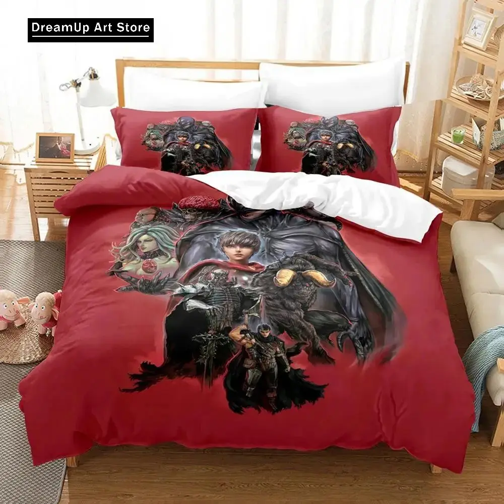 Anime Berserk Bedding Set Boys Girls Twin Queen Size Duvet Cover Pillowcase Bed Kids Adult Fashion Home Textileextile