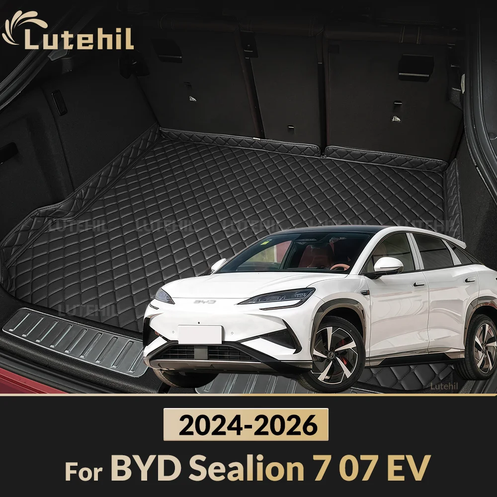 LUTEHIL Für BYD Sealion 7 07 EV 2024 2025 2026 Kofferraummatte Anti-Schmutz-Pad Schutzmatte Laderaumauskleidung Auto-Innenausstattung Zubehör