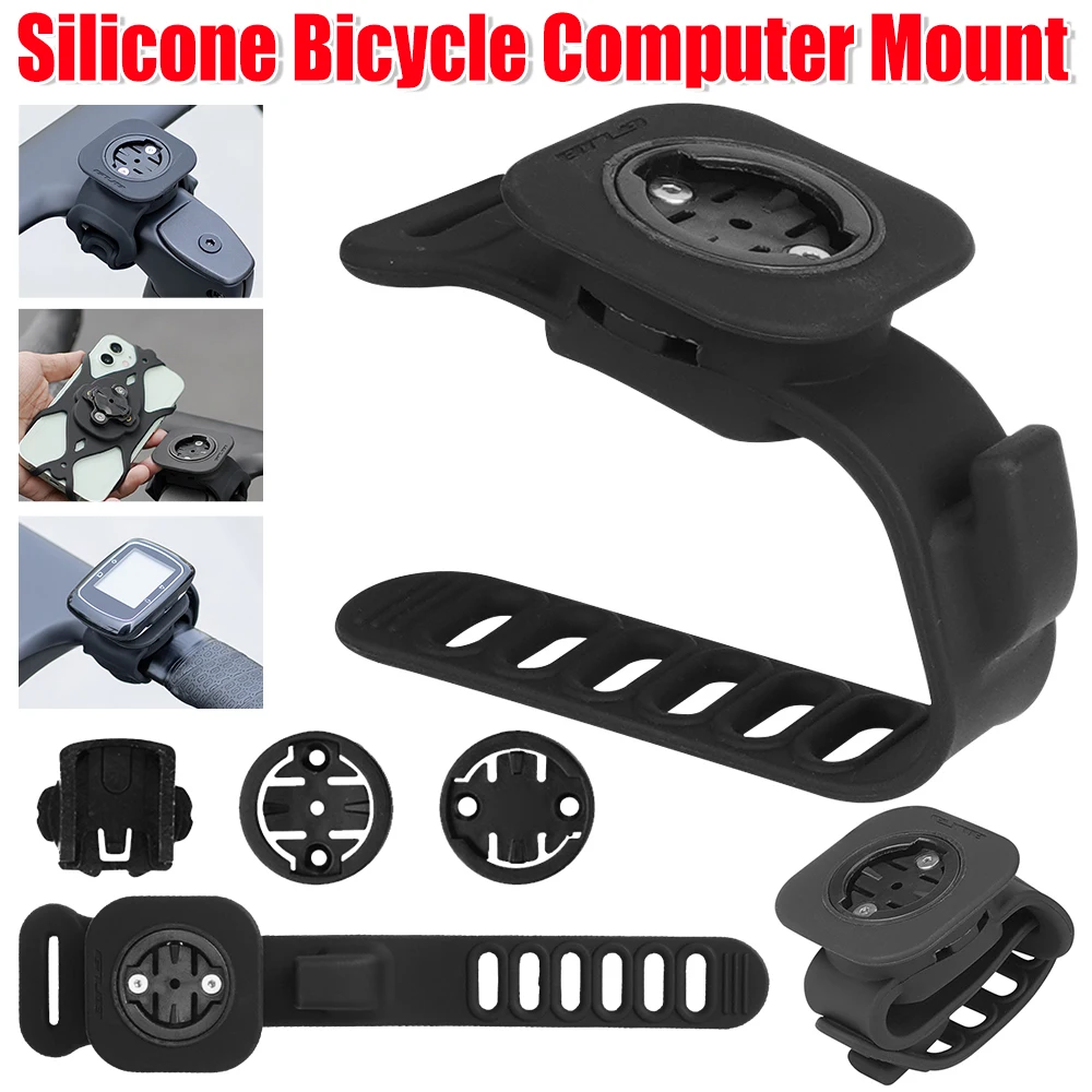 Soporte para ordenador de bicicleta, soporte para ordenador a prueba de golpes, soporte para ordenador extendido para ciclismo, instalación de manillar de bicicletas, Base antideslizante