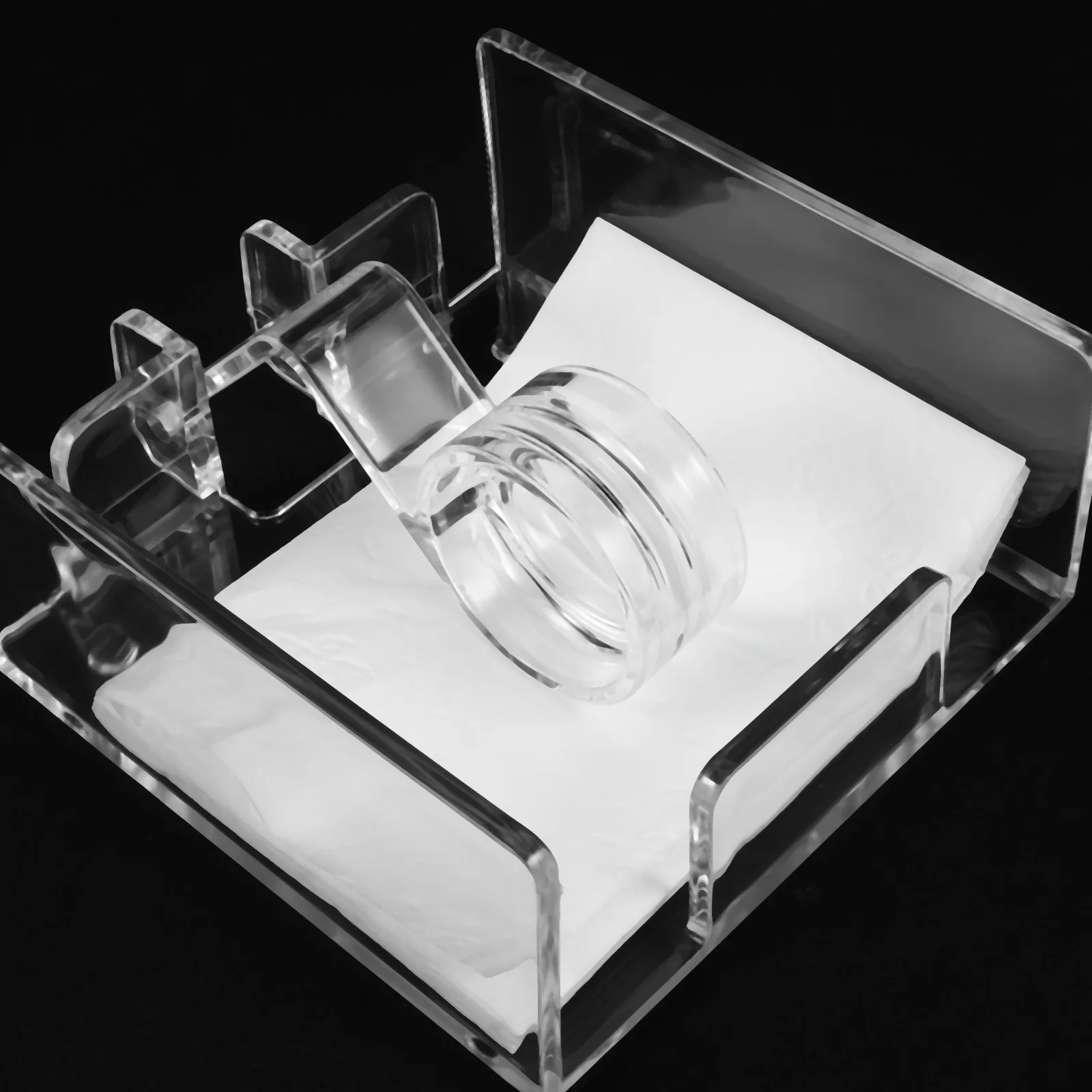 

Transparent Vertical Holder 13 5x13 Napkin Storage Holder 5cm Acrylic Napkin ganizer For Hotel Restaurant Tabletop Storage