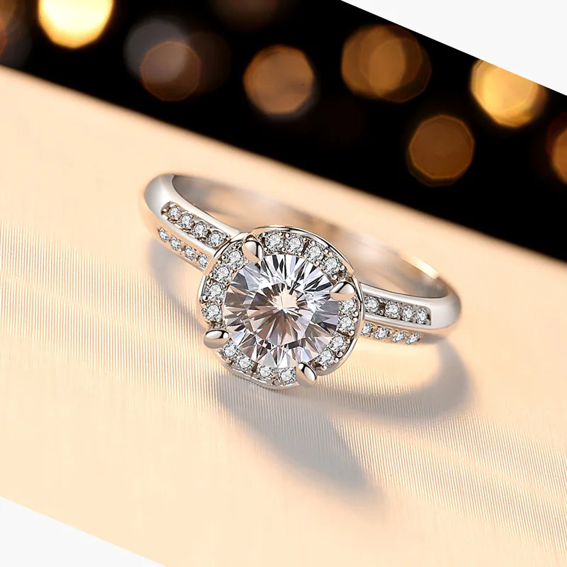 Soft Fashion Heart To Heart Ring for Women,PT950 Platinum with 1 Carat Moissanite,bring sweet and comfortable wearing experience